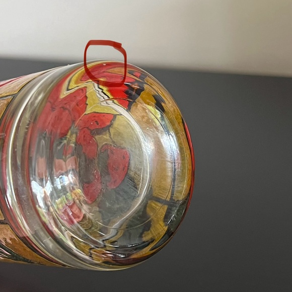 Strawberry Fruit Stained Glass Tumblers Vintage 1973 Set of 8 - Picture 12 of 15